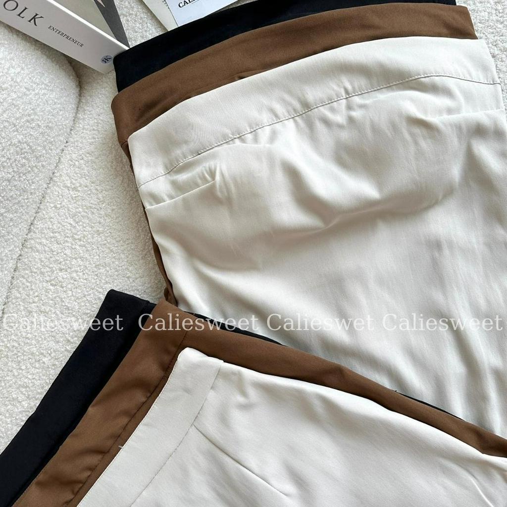 Set áo cúp ngực kèm váy xẻ sườn Caliesweet set áo quây kèm chân váy ôm dáng sexy