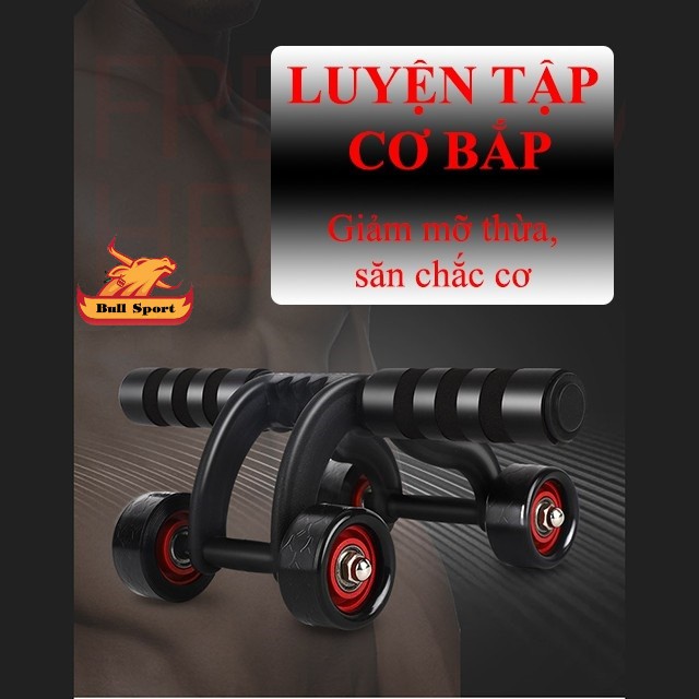 Con lăn tập bụng 4 bánh 🎁 Tặng thảm + thước dây 🎁 Con lăn tập cơ bụng 4 bánh đa năng siêu bền
