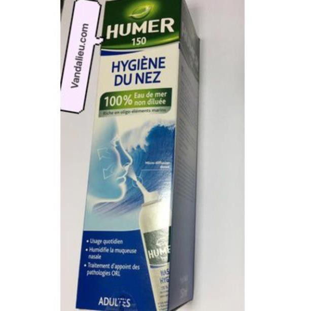 HUMER 150 NƯỚC BIỂN SINH LÝ ĐẲNG TRƯƠNG VÔ TRÙNG CHO NGƯỜI LỚN, VỆ SINH MŨI.