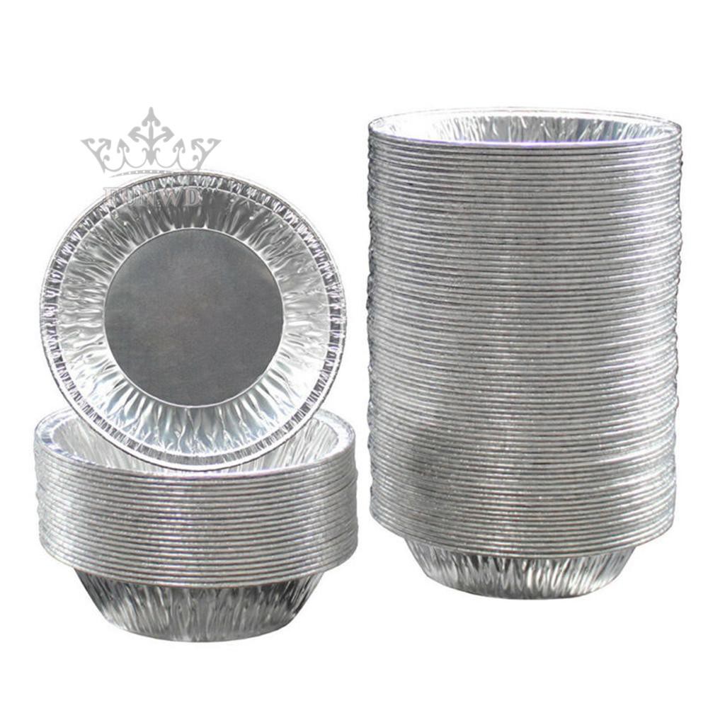 Set 100 Khay Lá Nhôm Dùng Làm Bánh Tart Trứng Dùng Một Lần