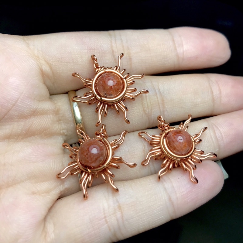 [Sunstone]Vòng cổ, chocker đá thiên nhiên,trang sức handmade,mặt dây handmade