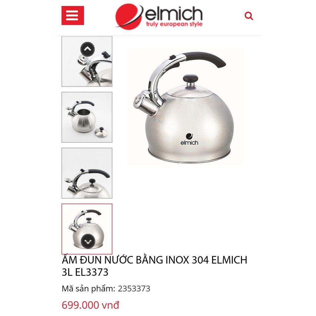 ẤM ĐUN NƯỚC  INOX ELMICH EL3373 3L