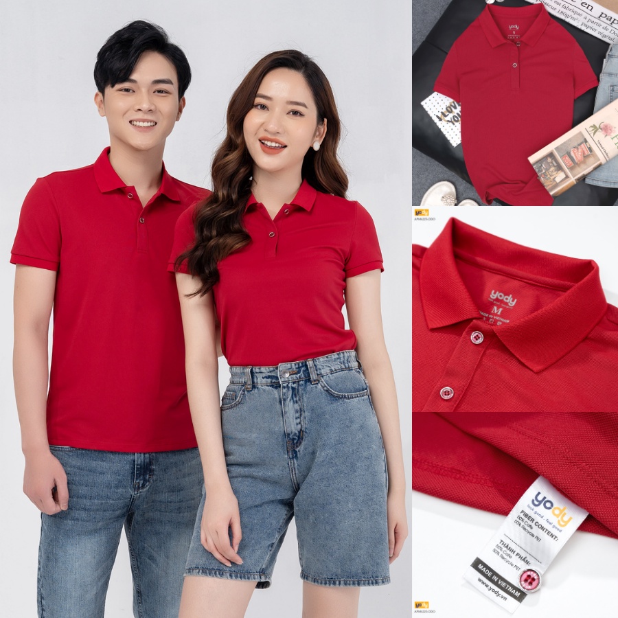 Áo Thun Polo YODY Cafe Bo Trơn Nam Chất Liệu Thoáng Mát Thấm Hút Mồ Hôi  APM4225