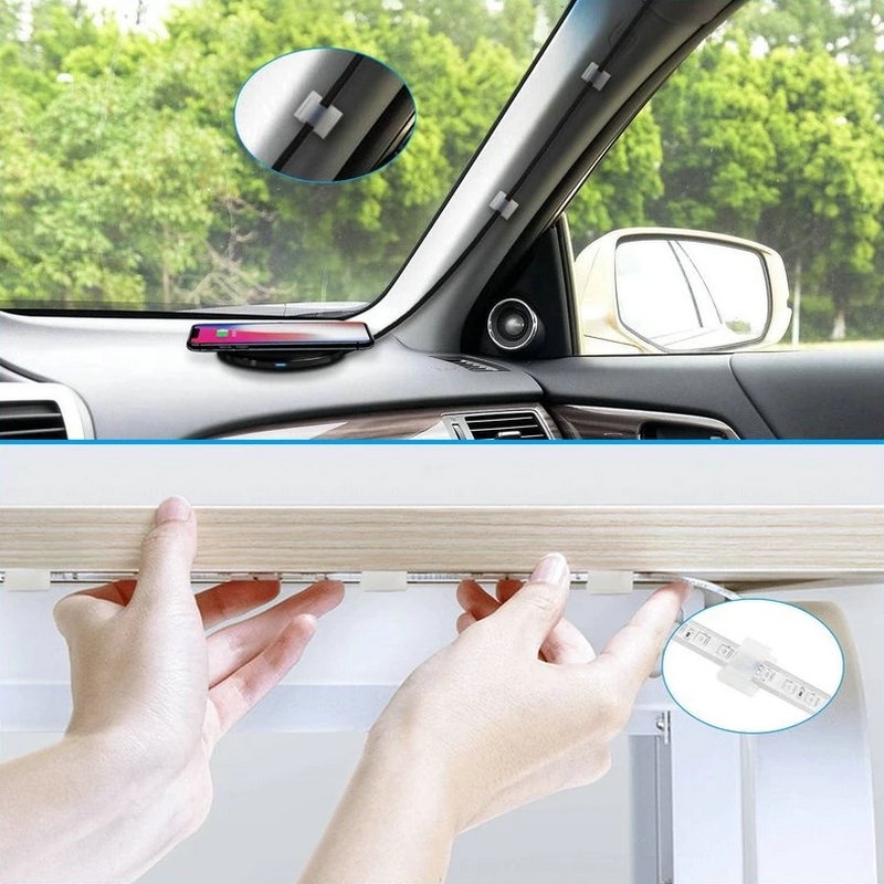 Set 10 Kẹp Cố Định Dây Đèn LED Đa Năng Có Thể Tái Sử Dụng Cho Nhà Ở/Xe Hơi