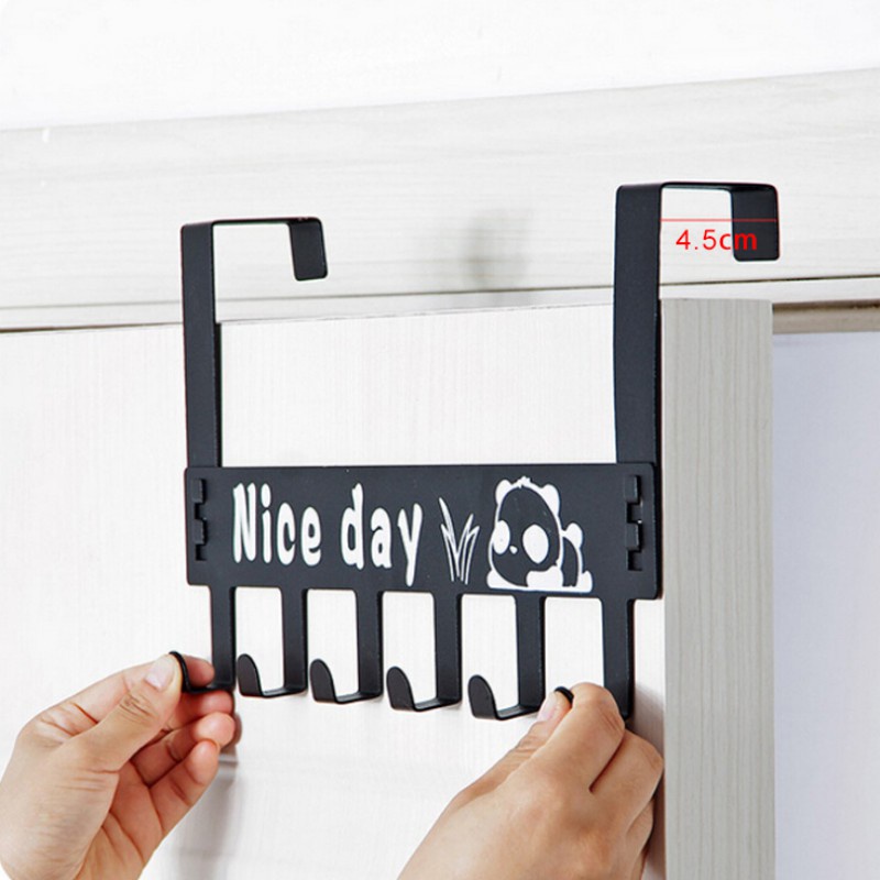 Móc gắn cửa bằng thép cacbon với 6 móc nhỏ treo đồ tiện dụng