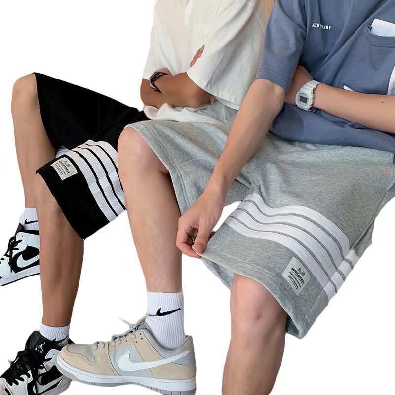 Quần Short Dáng Rộng Họa Tiết Kẻ Sọc Phong Cách Hip Hop Nhật Bản Thời Trang Cho Nam Size M-3XL