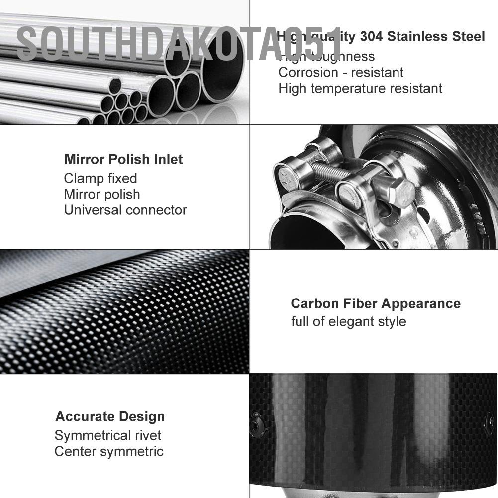 [Hàng HOT] Ống Xả Giảm Thanh Pô Xe Hơi 54-101mm Bằng  Thép Không Gỉ Carbon Tiện Dụng Cho Xe Ô Tô【Southdakota051】