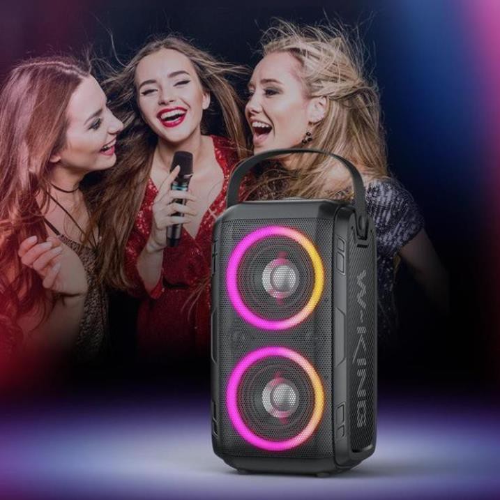Loa bluetooth W-KING T9 Loa karaoke  kết nối bluethoth di động công suất lớn 80W, đèn led RGB + KÈM 1 micro