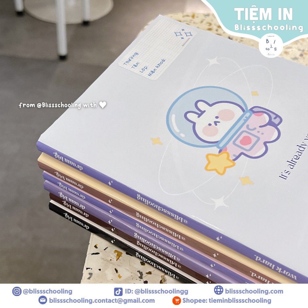 Giấy Bao Tập Họa Tiết Dễ Thương, Màu Sắc Pastel | Đọc kĩ mô tả | Tiệm In Blissschooling