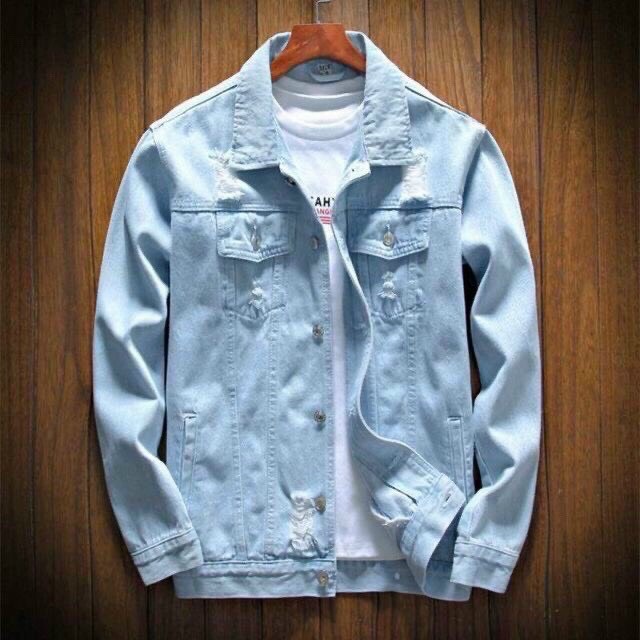 ÁO KHOÁC JEAN NAM THỜI TRANG CHẤT LIÊU ĐẸP NHƯ HÌNH PIPI FASHION 102. + ÁO THUN TRƠN (MUA RIÊNG)