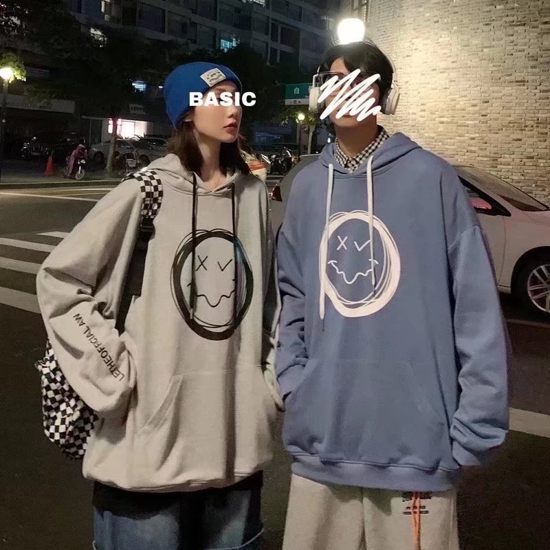 Áo hoodie dáng rộng in họa tiết hoạt hình phong cách Hàn Quốc thời trang cho nam và nữ size M-8XL