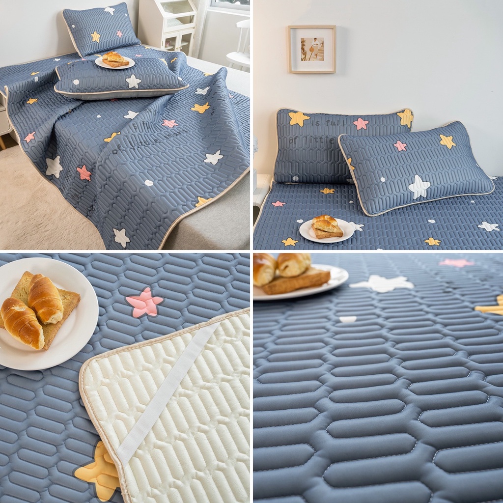 Chiếu điều hòa cao su non 5D M2T Bedding vải lụa Tencel mát cao su non Latex mềm mịn đủ kích thước m6/m8/2m2