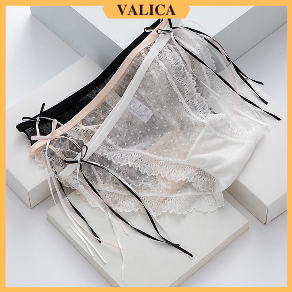 Quần lót nữ cao cấp - Quần lót ren dây 2 bên gợi cảm xuyên thấu VALICA L547