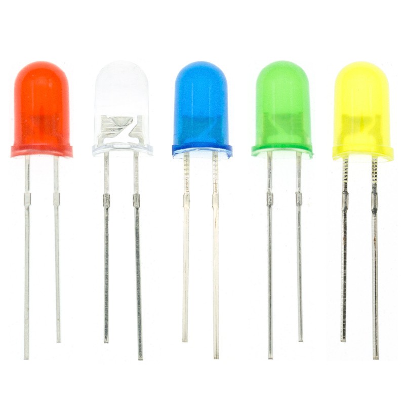 1 Cái Đèn Led Diode Ánh Sáng Trắng / Xanh Dương / Đỏ / Vàng / Xanh Lá / Bóng Led 5mm F5mm 3 mm 5 mm