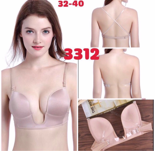 áo lót su hình chữ U nâng ngực khoét sâu 3312