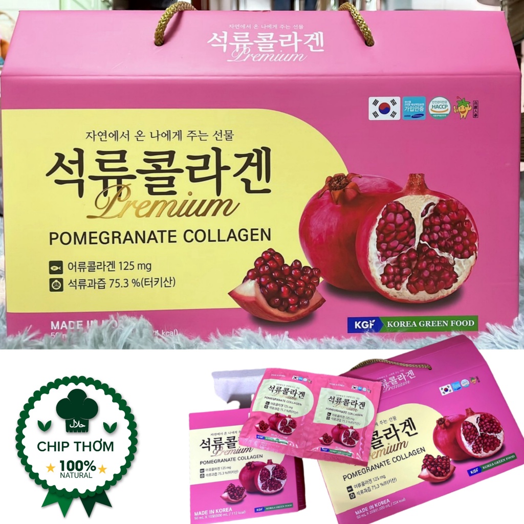 Tinh Chất Lựu Collagen Hàn Quốc - Pomegranate Collagen Premium - Hộp 20 gói x 50ml