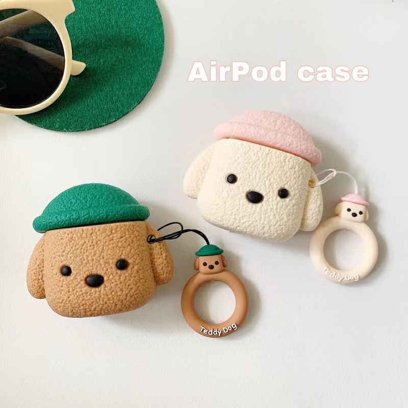 Vỏ Bảo Vệ Hộp Sạc Tai Nghe bluetooth Không Dây Airpods 3/1/2 pro Bằng Silicon Mềm Hình Gấu Teddy 3D Dễ Thương