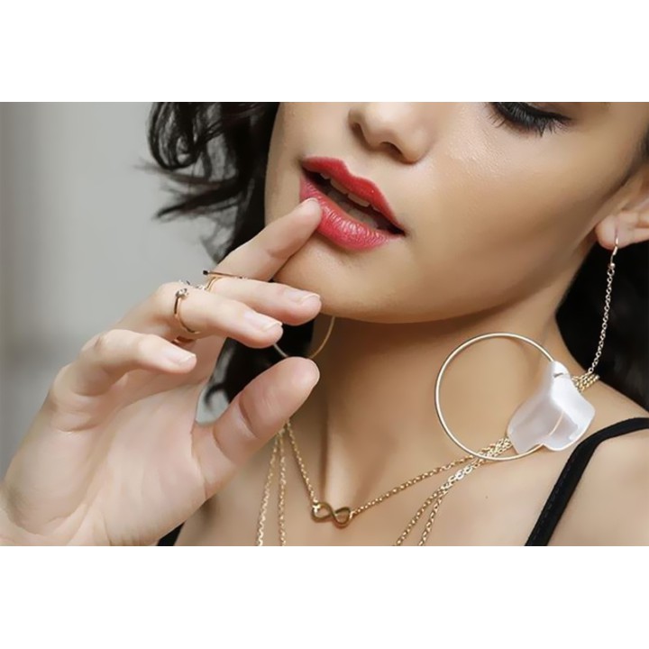 nhẫn titan cao cấp free size màu vàng tươi hình 2 trái tim đính xoàn siêu cute - tặng hộp đựng xinh xắn