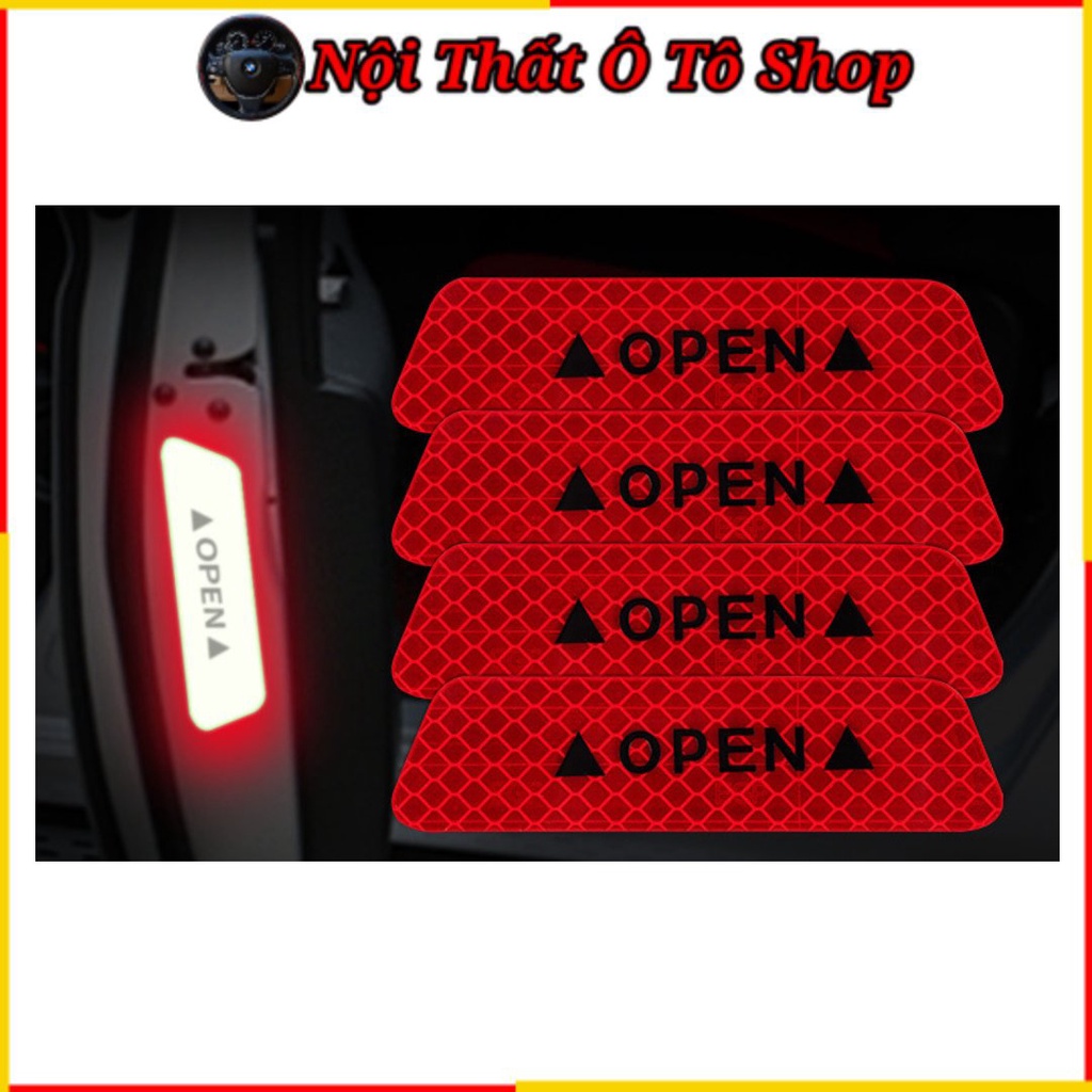 Set 4 Tem Dán Decal Cánh Cửa Xe Ô Tô - Xe Hơi Phản Quang Tránh Va Chạm | Nội Thất Ô Tô Shop