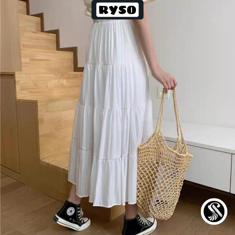 Chân Váy Dài Xếp Ly 3 Tầng Ulzzang Dáng Xòe Vintage Chất Voan Dài 2 Lớp | BigBuy360 - bigbuy360.vn