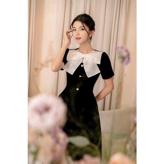 Váy nhung dài cộc tay cổ điển NANSTUDIOS - GRACE DRESS