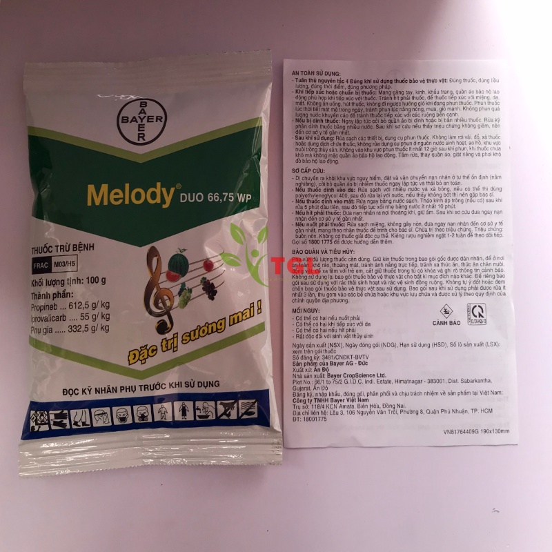 Thuốc trừ bệnh Melody, DUO 66.75wp- Gói 100gr- Sương Mai, Thán Thư