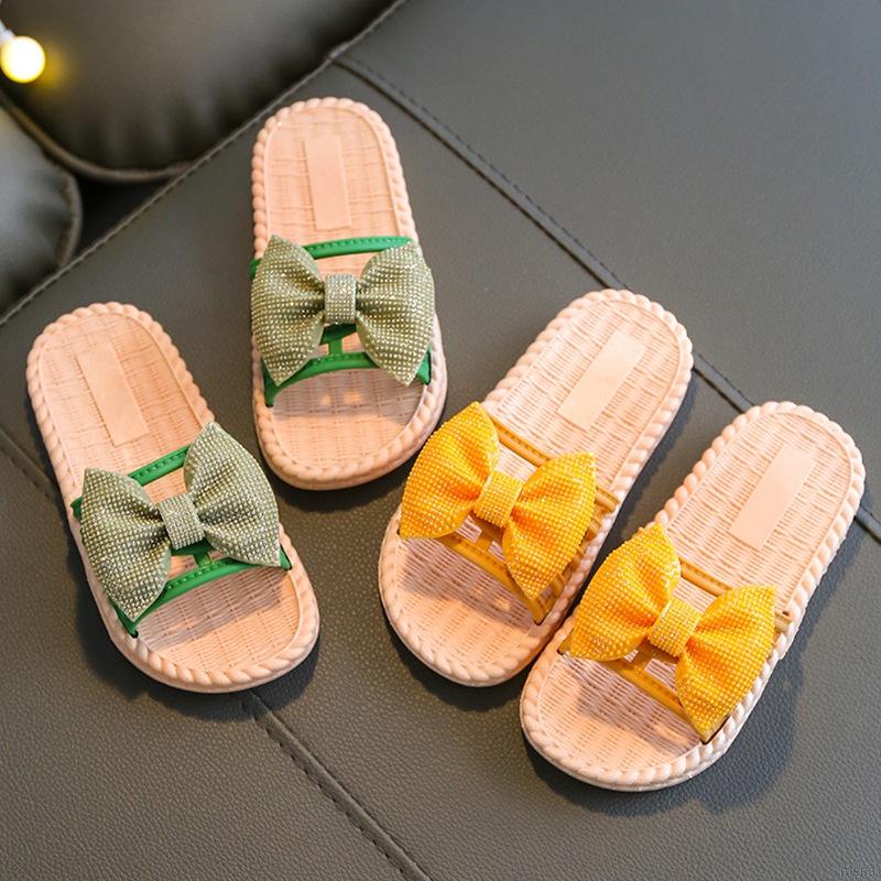 Dép đi trong nhà đính nơ xinh xắn thời trang cho bé gái