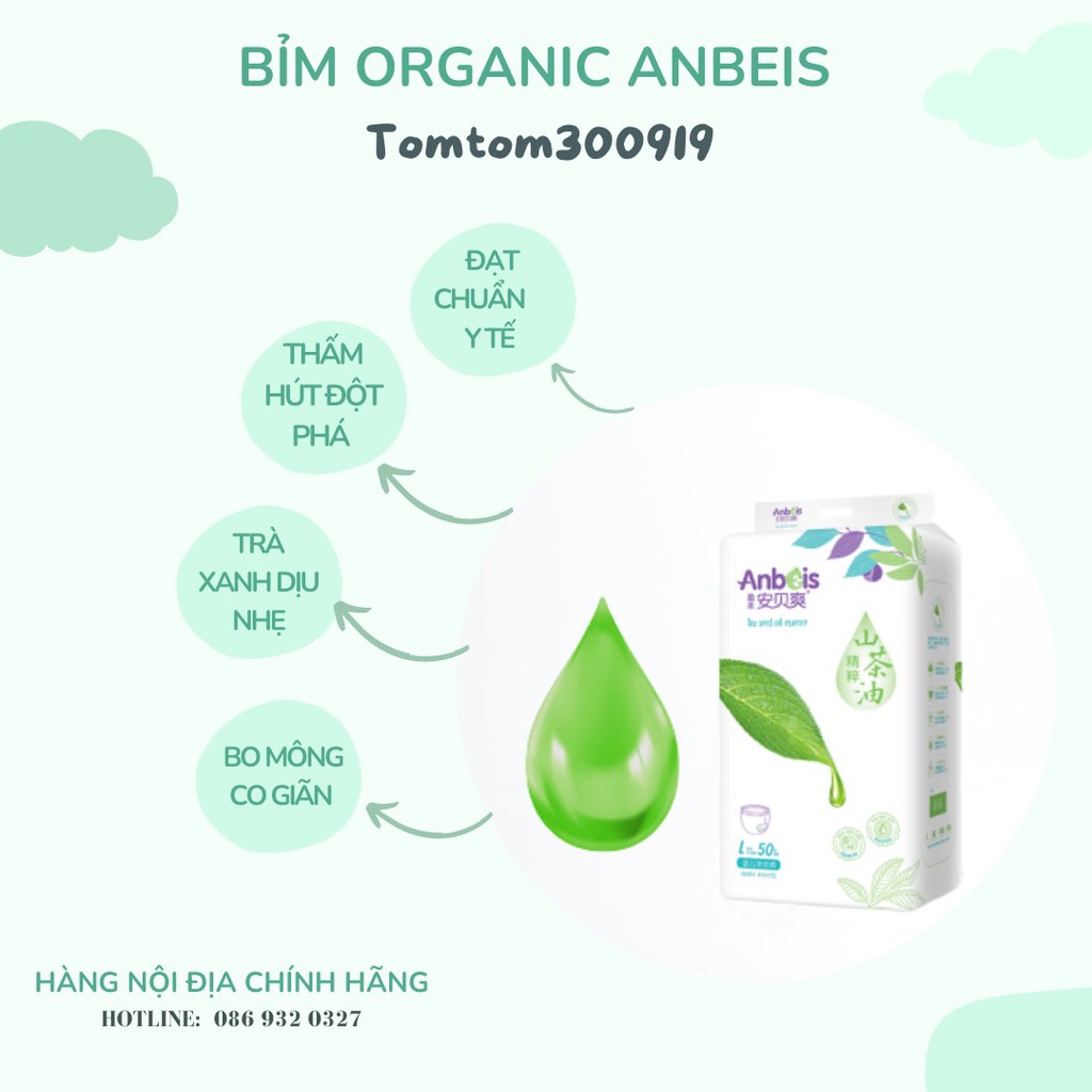 [TẶNG QUÀ] Bỉm Dán/Quần Nội Địa Trung Organic ANBEIS Đủ Size NB/S/M/L/XL/2XL/3XL