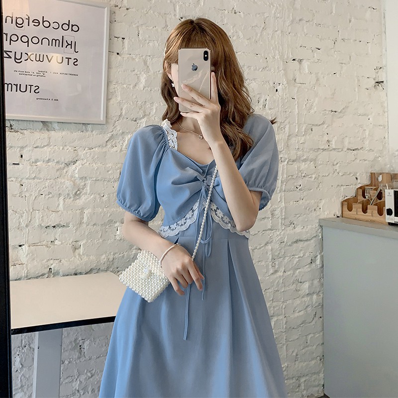 Váy xinh tiểu thư phối ren siêu yêu 2021