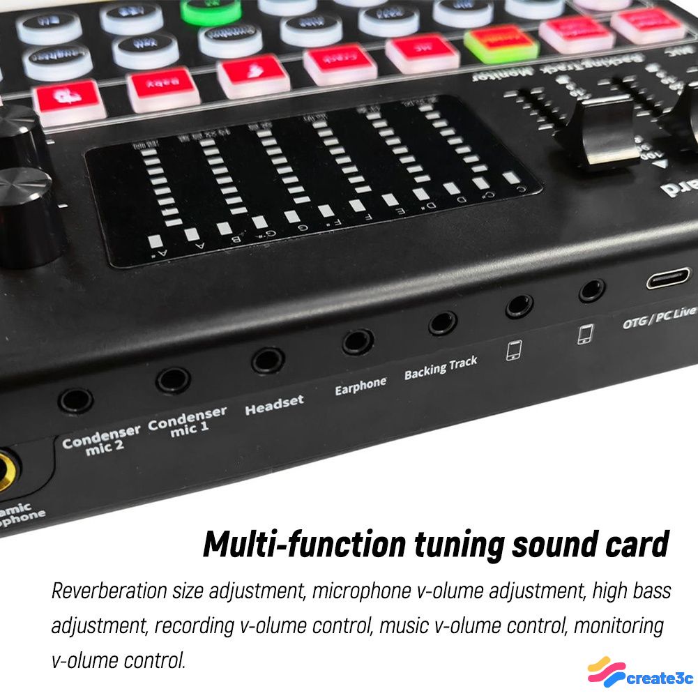 M9 Audio Card Âm Thanh 3.5mm Tai Nghe Microphone Live Streaming Máy Tính Điện Thoại Âm Thanh Bluetooth create3c