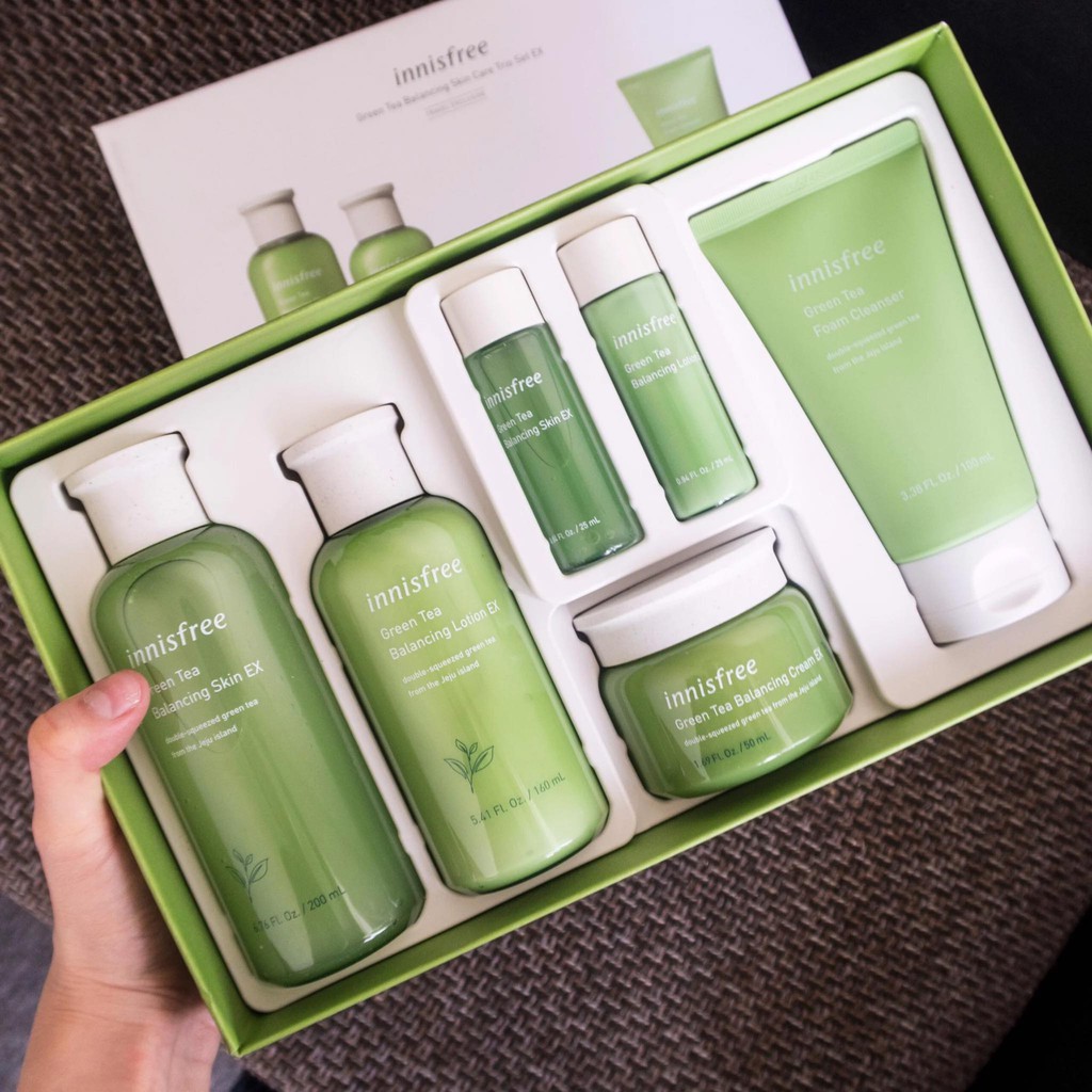 Bộ dưỡng da trà xanh innisfree green tea 6 sản phẩm