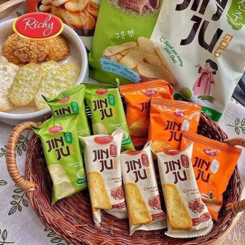 BÁNH GẠO RICHY JIUNJU Cốm sữa/Vị Bò Nướng/Vị Mật Ong
