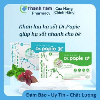 Khăn lau hạ sốt Dr.Papie giúp nhanh hạ nhiệt hạ sốt cho bé
