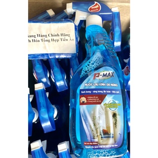 Nước lau kính Đa Năng P-MAX Sắc biển tươi mát chai 650 ML Sạch bong- Sáng bóng