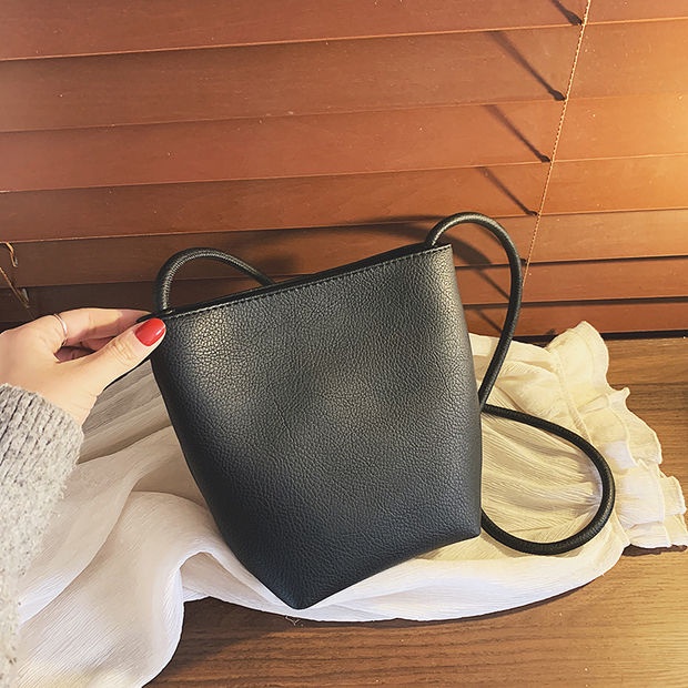 Mini Leather small bag women's summer Korean style all-match shoulder bag fashion crossbody bucket bag