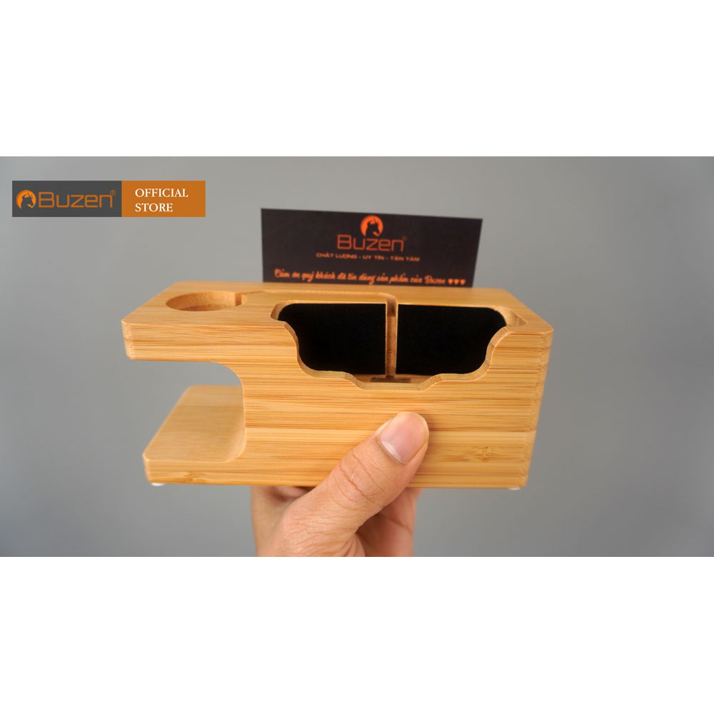 Dock sạc để bàn bằng gỗ tre dùng cho IPtáo watch