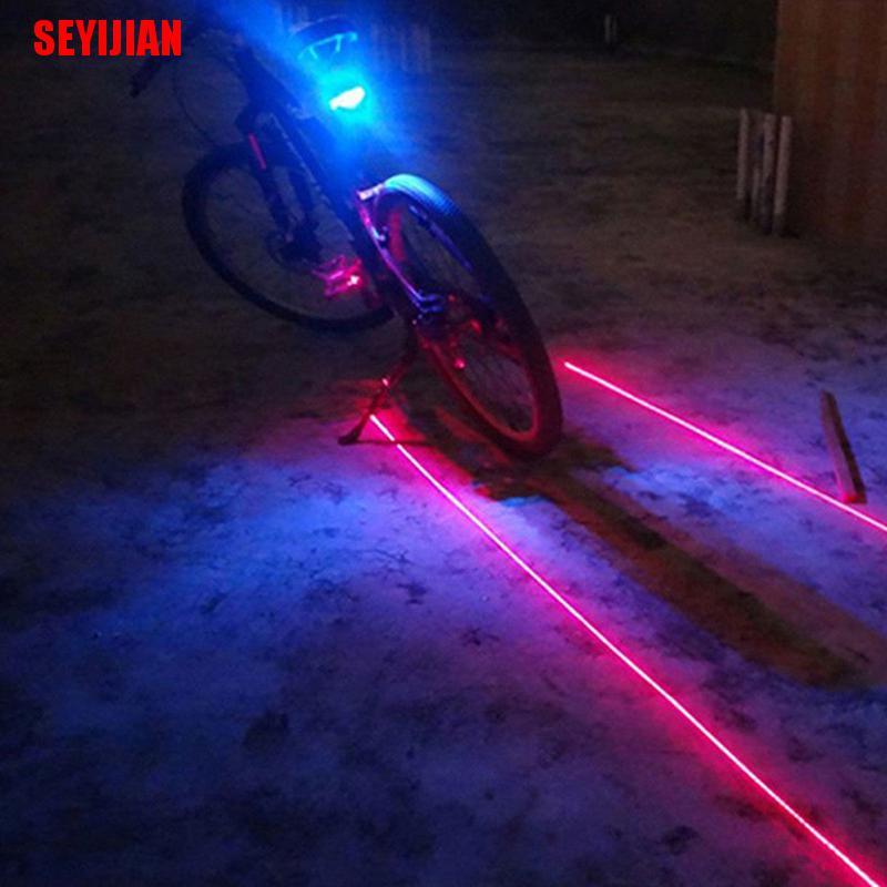 Đèn LED cảnh báo an toàn cho xe đạp 2 hiệu ứng laser + 5 bóng LED