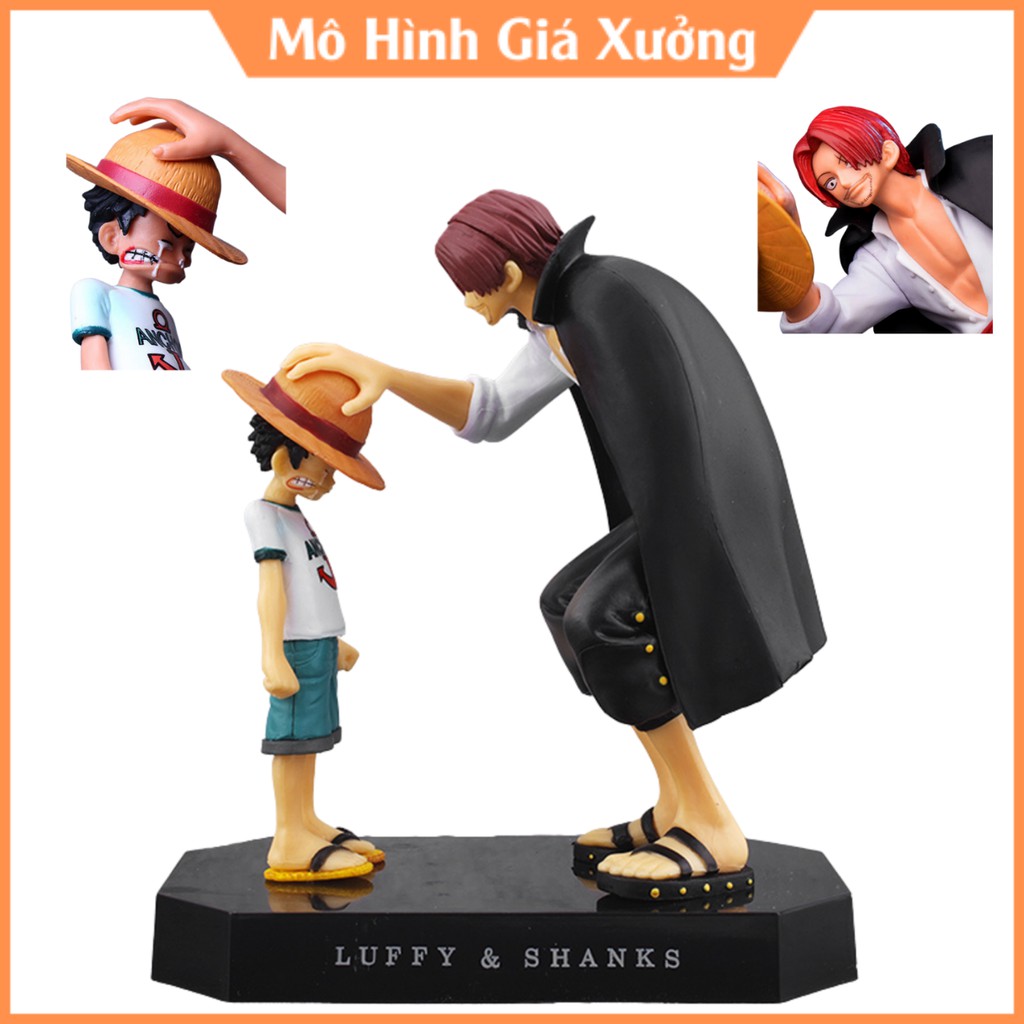 Mô hình One Piece Luffy và Shanks tóc đỏ cao 18cm khởi đầu của hành trình làm hải tặc của luffy từ đây ,figure one piece