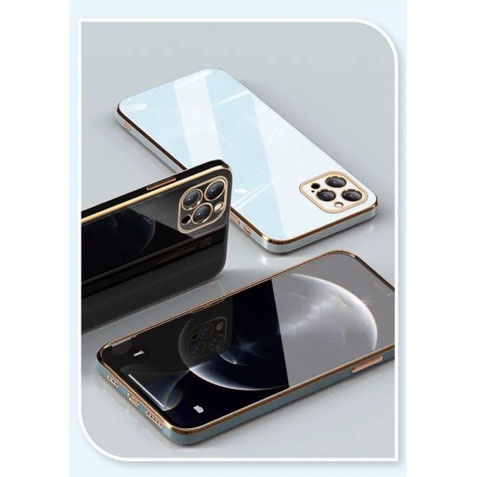 Ốp Điện Thoại Silicon Mềm Mạ Điện Viền Màu Vàng Cho iPhone 11 12 Pro Max 7 8 SE 2020 8 Plus Xr XsMax X 6s 6 Plus