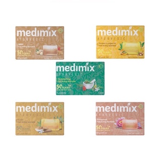  Combo 5 bánh xà phòng Medimix 125g đủ loại 18 loại thảo dược - đàn hương - nghệ tây - cỏ hương bài - nghệ và dầu argan 