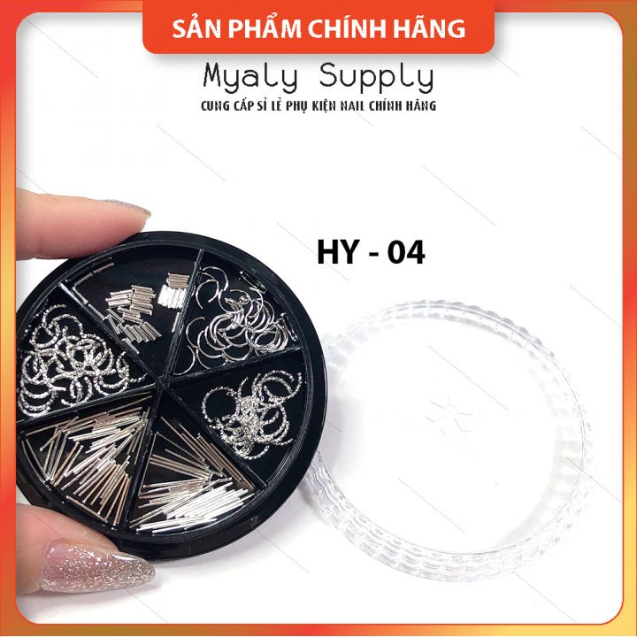Charm Kim Loại Nail Phụ Kiện Kim Loại Set 6