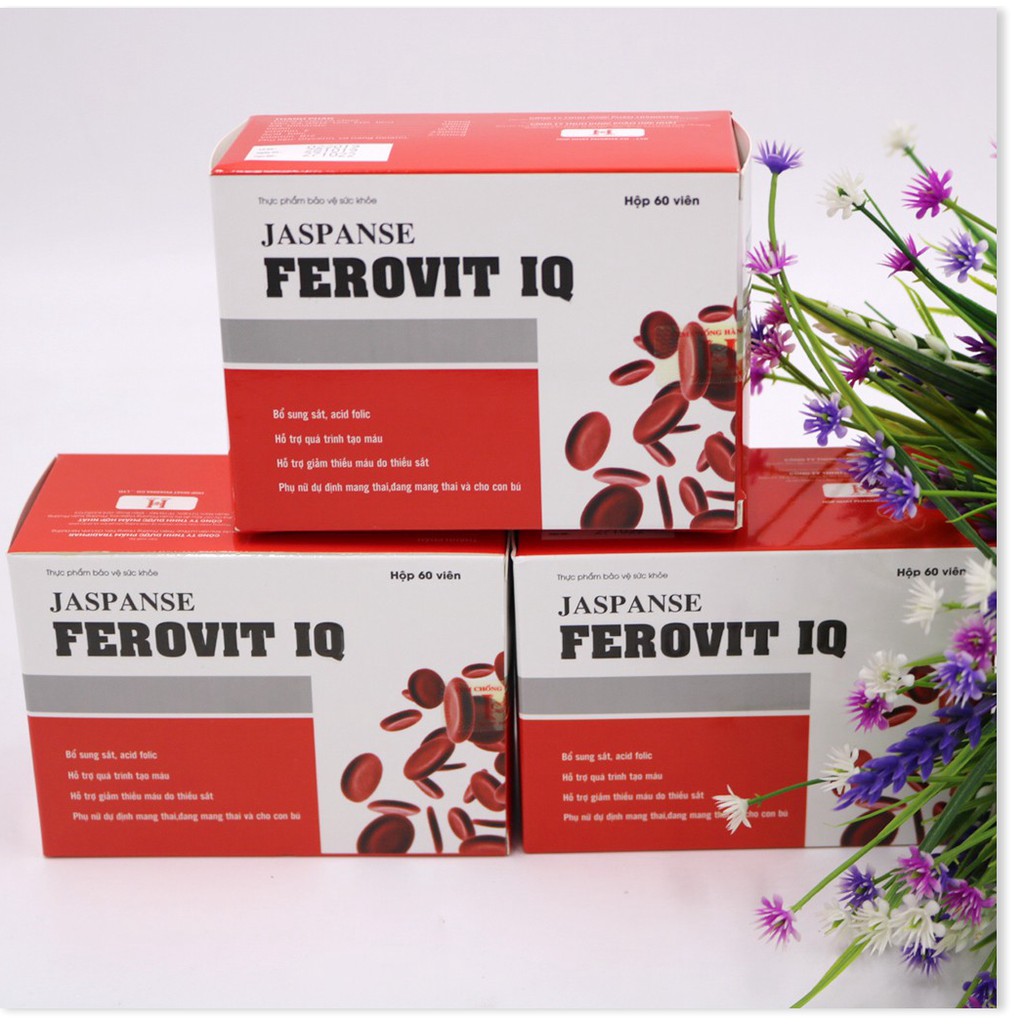 Viên uống Jaspanse Ferovit IQ giúp bổ sung sắt, acid foric hỗ trợ giảm thiếu máu do thiếu sắt