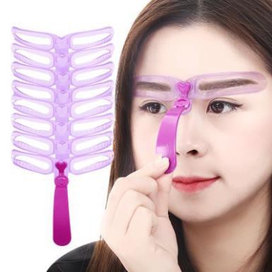 (Mới) Bộ 8 khuôn kẻ mày cầm tay - Bí quyết có đôi lông mày đẹp long lanh