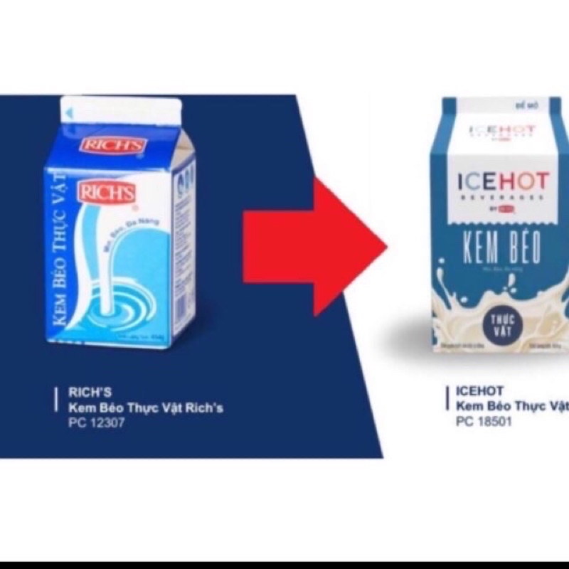 Kem béo sữa RICHS lùn dùng trong pha chế hộp 454gr
