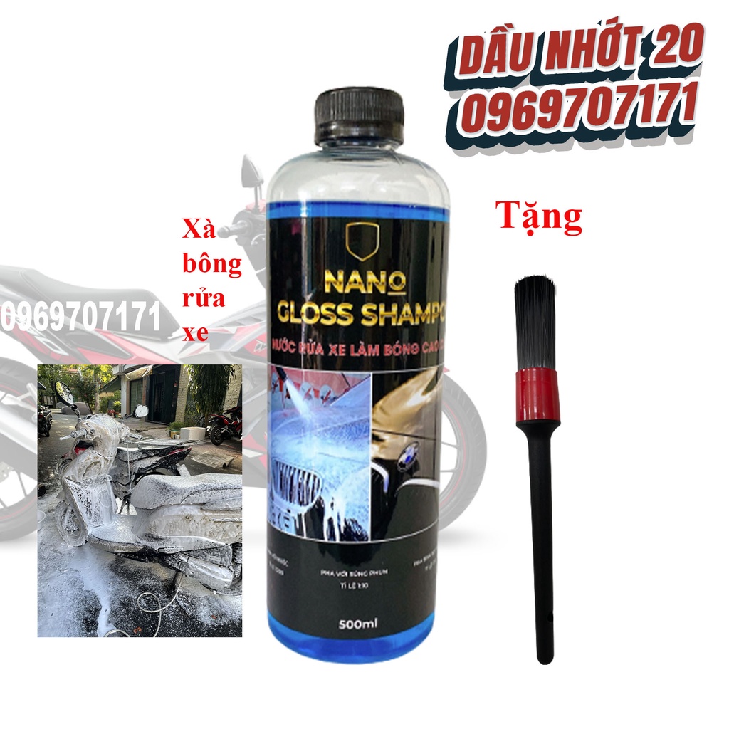 [TẶNG CỌ RỬA] COMBO 3 CHAI TẨY NHÔM, TẨY NHỚT, RỬA XE XÀ BÔNG NANO CHUYỂN TẨY RỬA LÓC MÁY, TẨY RỬA HỢP KIM NHÔM, RỬA SÊN