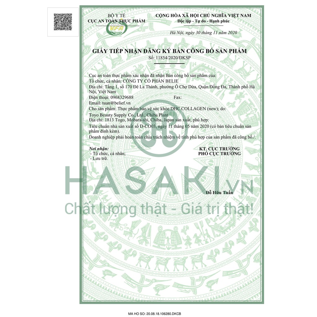 Viên Uống DHC Collagen Làm Đẹp Da Hasaki Sản phẩm chính hãng