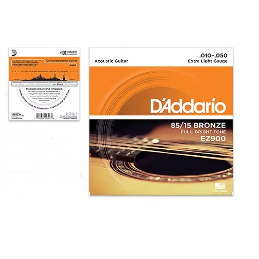 Dây Đàn Guitar Acoustic D 'Addario 0.10 3 / 4 Cỡ Nhỏ