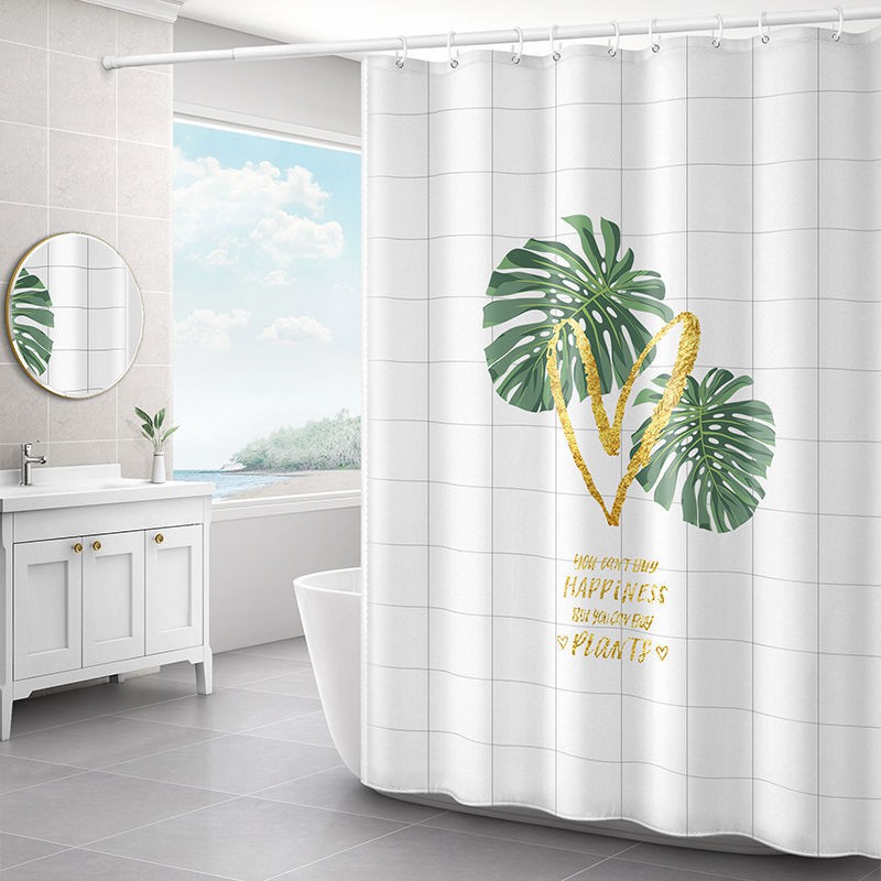 Bộ Rèm Cửa Dày Dặn Chống Thấm Nước Chống Ẩm Mốc Tiện Dụng Cho Phòng Tắm / Nhà Vệ Sinh