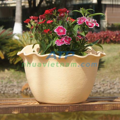 Chậu áp tường bán nguyệt 25cm x15cm x14cm Chậu ốp tường treo tường