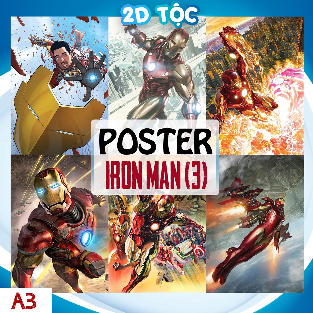 TRANH POSTER A3 IRON MAN MARVEL (3) CHẤT LIỆU GIẤY CAO CẤP – TRANH POSTER DÁN TƯỜNG TREO TƯỜNG 2D TỘC SHOP